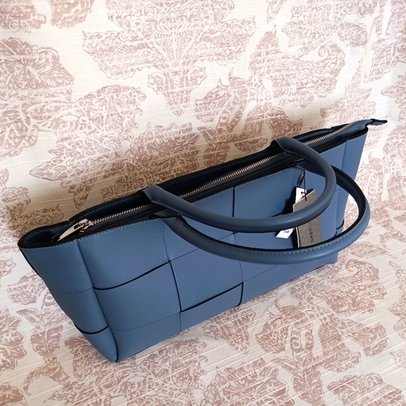 Fall Blue Vegan Leather Handbag - Picture 1 of 8